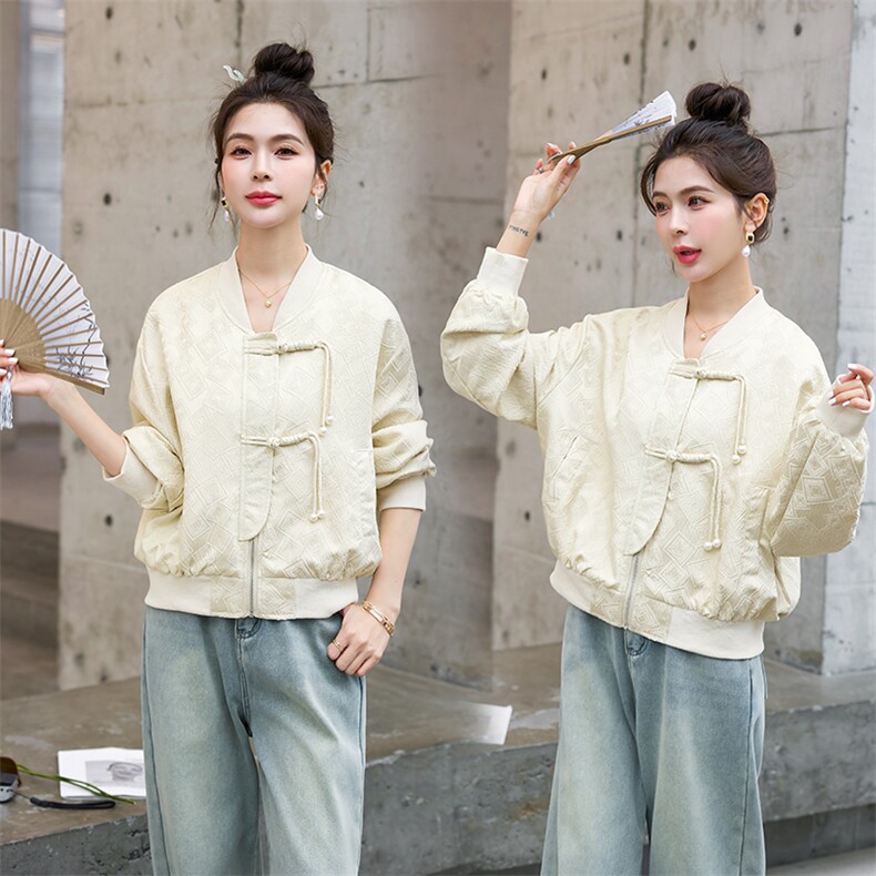 新中式潮外套棒球服2025早春新款上衣,女装短外套,3200格调