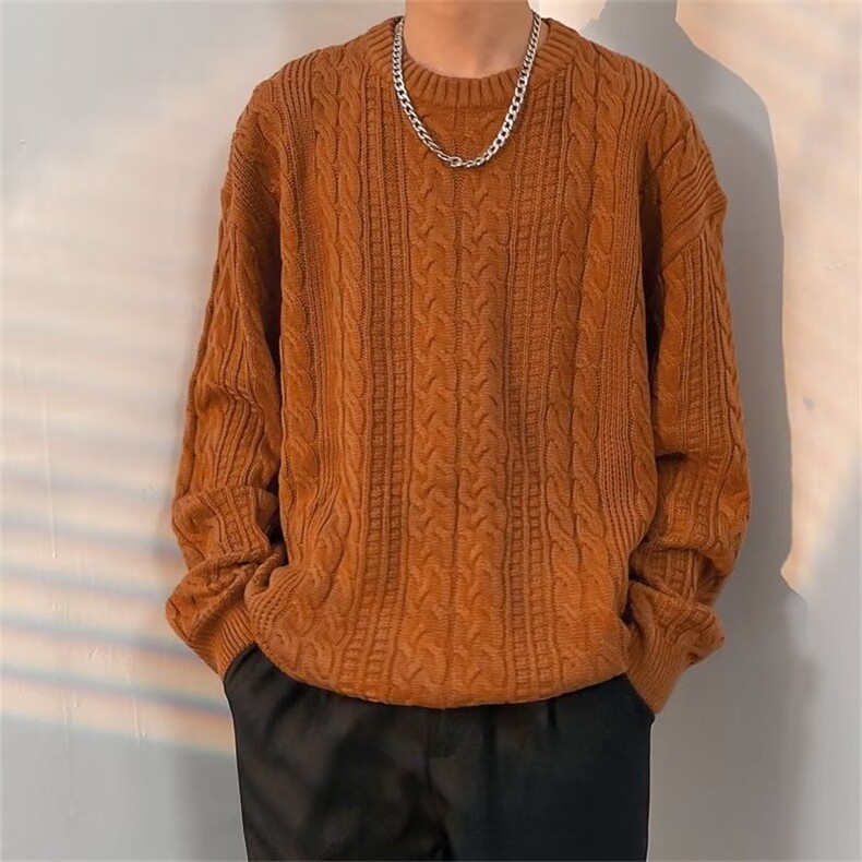 圆领毛衣男港味2023秋季复古日系针织衫B037P43,男装针织衫/毛衣,星座1116-2