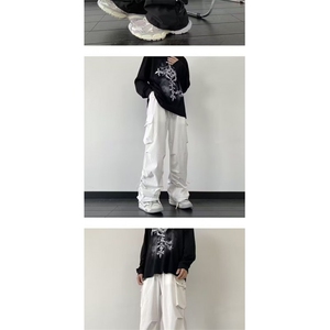 1506-1/K7311/P44休闲工装裤新品男vibe感松紧腰阔腿运动裤通勤图片