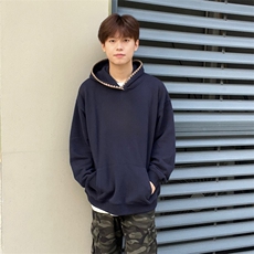 抖音得物高品质二开25秋冬美式重磅宽松纯色连帽贝壳刺绣卫衣W63，男装卫衣，电商A486