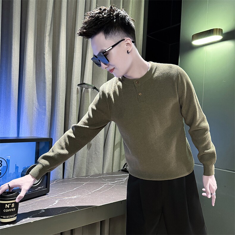 秋冬新款毛衣男套头亨利领针织衫A368-M815-P68,男装针织衫/毛衣,电商A368