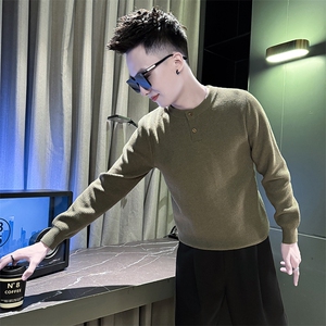 秋冬新款毛衣男套头亨利领针织衫               A368-M815-P68图片