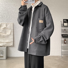 8XL-M秋冬款加绒加厚衬衫男做旧脏脏保暖外套大码衬衣CS29002P65，男装衬衫，电商B312