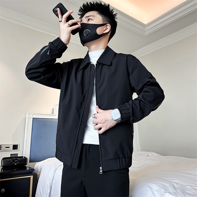 痞帅炸街潮流翻领夹克男士外套社会小伙店主风301C-JK13-P98控138,男装夹克,星座301C（原B323）
