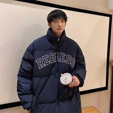 冬季新款韩版印花字母棉衣宽松保暖加厚立领棉服外套MY9066-P100，男装棉衣，电商A128