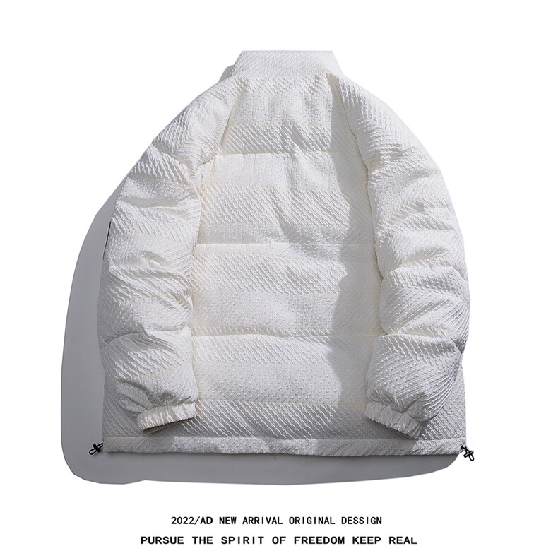 白底22冬季潮流特殊材质贴标设计感纯色立领羽绒服YR201P245控298,男装羽绒服,电商A247-1