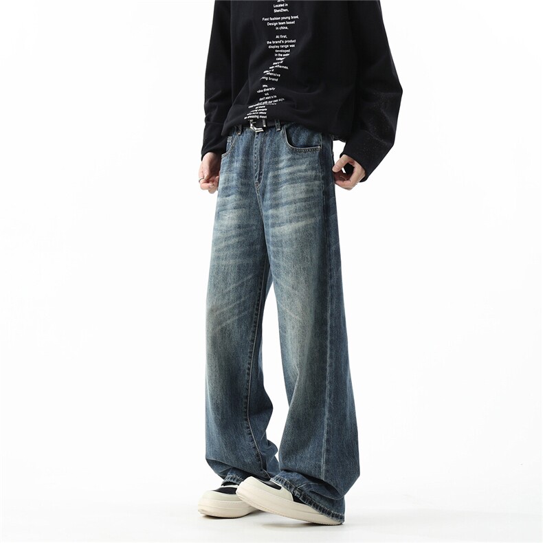 C315-5016秋冬现货宽松猫须马骝高品质洗水牛仔裤（P60X88）,男装牛仔裤,电商A178