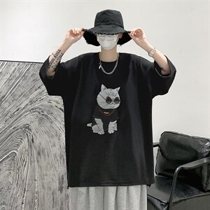 Q11044-P30 春夏季七分袖t恤男大码五分袖男短袖中袖   大皂风图片