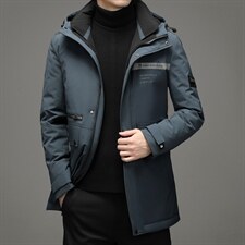 冬季羽绒服男士中长款纯色潮流中年厚款休闲外套SNNYR86068-P300，男装羽绒服，电商B212（原钱塘6029）