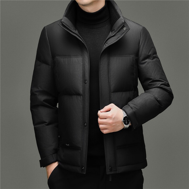 主推新款冬季短款90绒子白鹅绒羽绒服外套中年男装加厚鹅绒服夹克,男装夹克,钱塘723