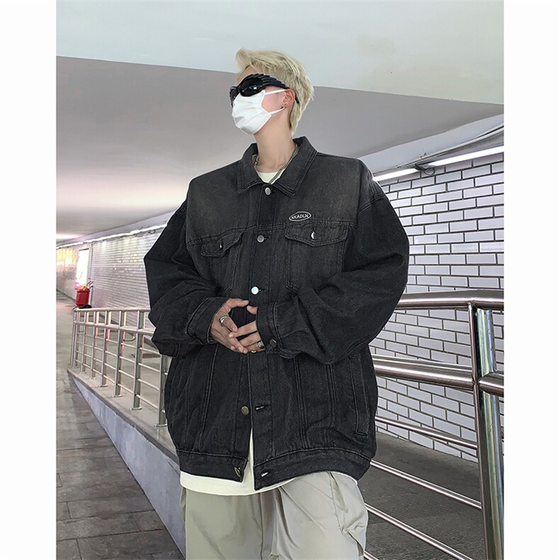 春秋新款潮牌夹克男复古街头宽松情侣百搭休闲外套,男装夹克,星座716-2