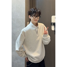 春季高品质新款卫衣夹两件休闲百搭叠穿衣男女C64136-TP4079，男装卫衣，电商A102