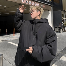 美式高街pu皮棉服男冬季痞帅宽松面包服外套潮牌设计感棉衣，男装棉衣，星座716-2