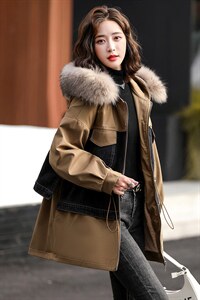 派克服女中长款冬装2024年新款今年流行加厚加绒棉袄外套冬季图片