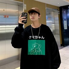 秋品340克抖音品质印花圆领卫衣宽松216-2-WY100-P40白色，男装卫衣，星座716-1