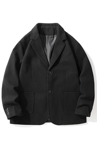 N6169/P95加棉P105冬季新开叉呢料毛呢西服男宽松外套上衣呢大衣图片