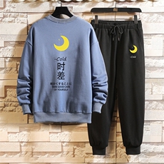 TY7047-P75圆领卫衣套装男运动套装两件套砖墙挂拍，男装卫衣，电商A040A