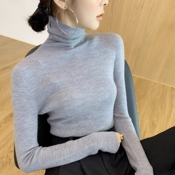 一线成衣~无缝高领羊绒衫女秋冬打底衫修身显瘦高领针织衫毛衣,针织衫/毛衣,众美斯特