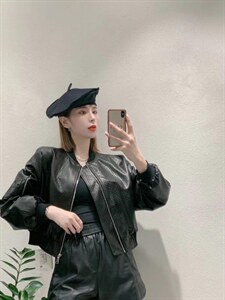 秋季pu皮外套夹克图片