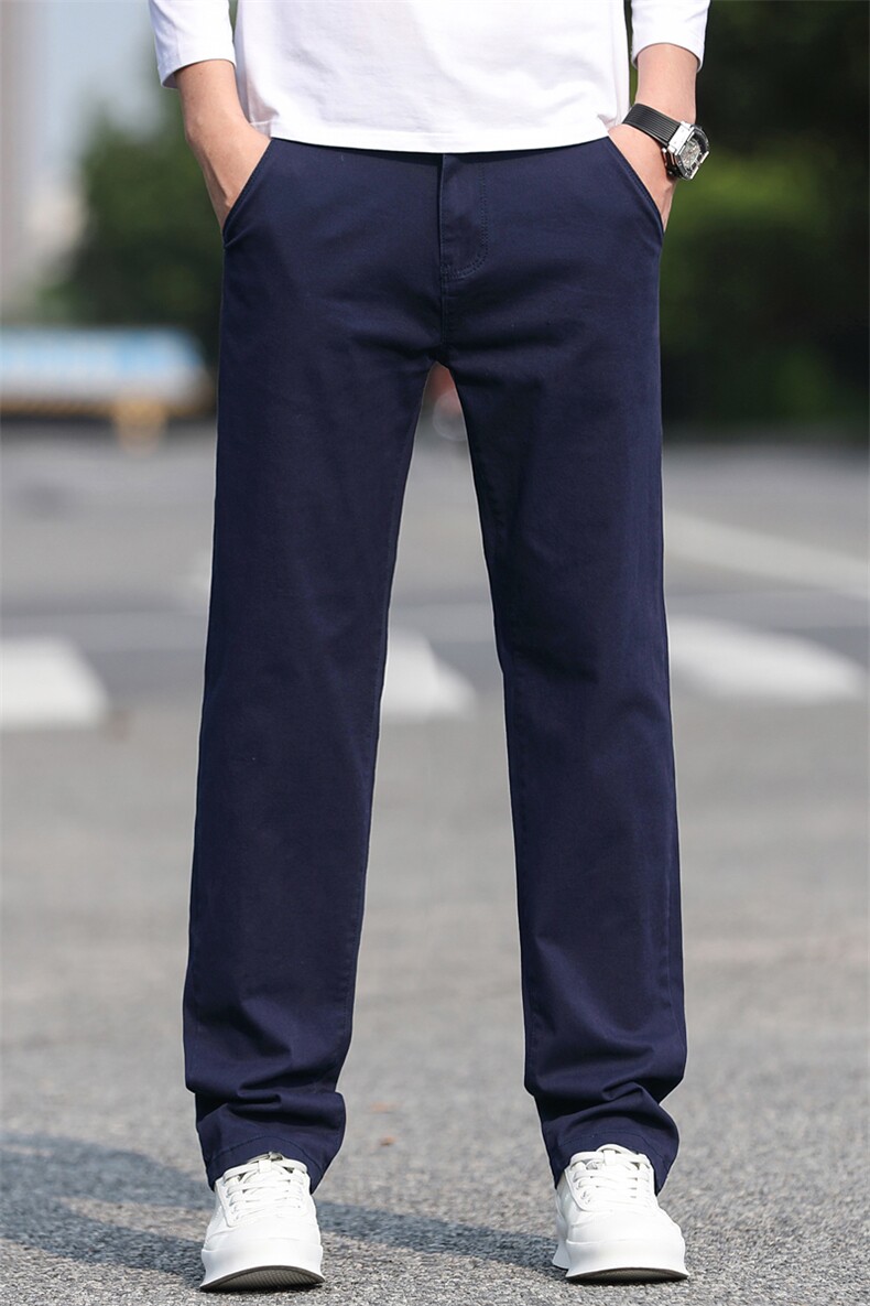 秋冬棉弹力休闲长裤宽松直筒小西裤青年大码商务百搭男裤K001-P45,男装休闲裤,星座509