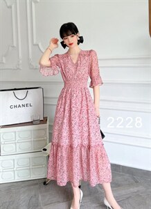 【现货】2022夏季新款 韩版碎花雪纺连衣裙图片