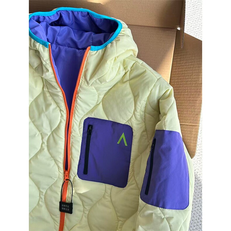 高品撞色多巴胺棉衣情侣户外保暖轻量化连帽棉服男女A1146-P95,男装棉衣,星座1505