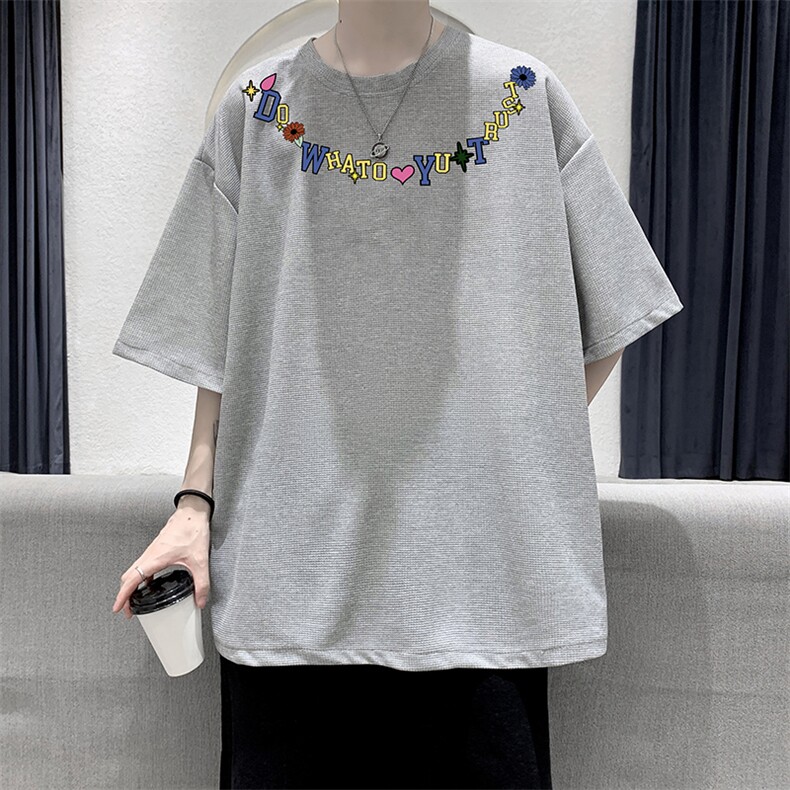 华夫格t恤男短袖男大码五分袖大皂风HT73381-P22,男装T恤,电商A040