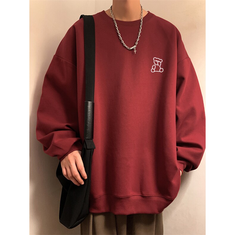 烫花大码330克重磅华棉复合圆领纯色休闲卫衣-W4272-P33【特价】图片