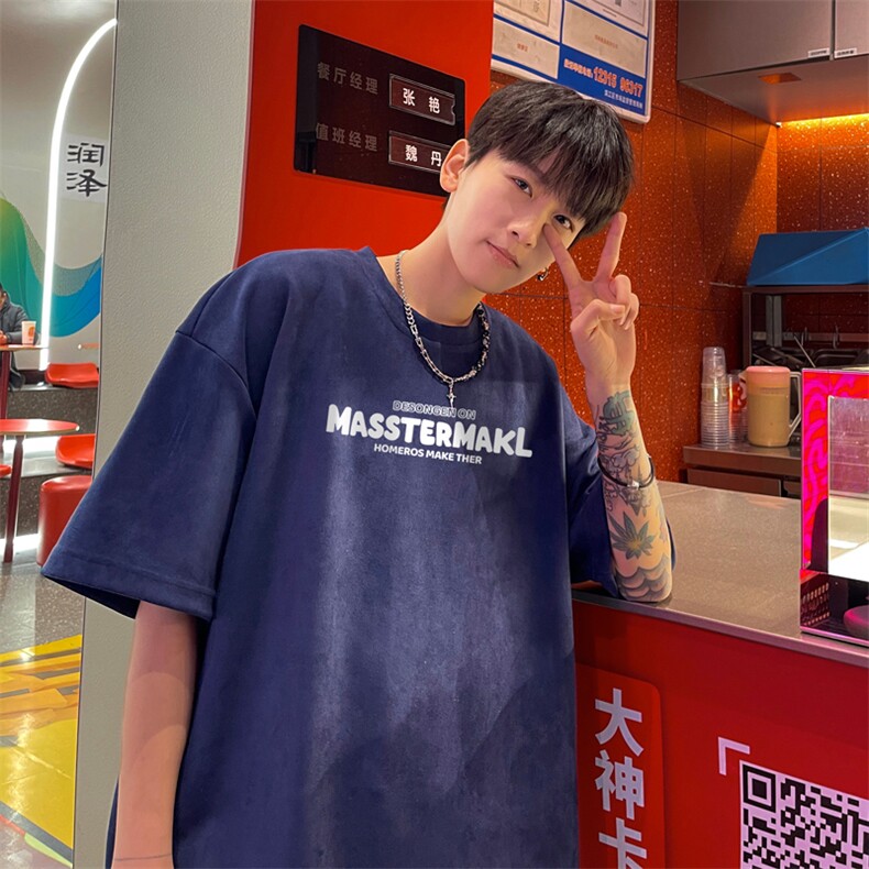 麂皮绒！重磅麂皮绒短袖T恤男JPDX184-特P19,男装T恤,电商B367