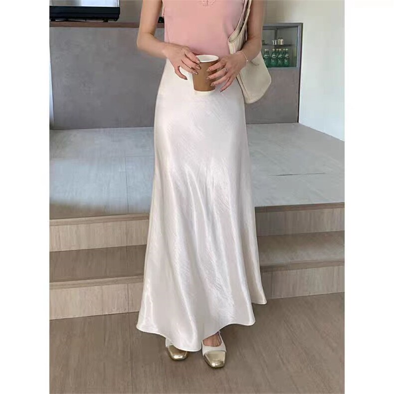2025时尚百搭醋酸鱼尾半身裙，女装半身裙，湘姗