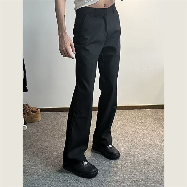 cleanfit高个子西裤男春秋款垂坠感高级感痞帅裤子修身直筒微喇裤,男装休闲裤,星座506A