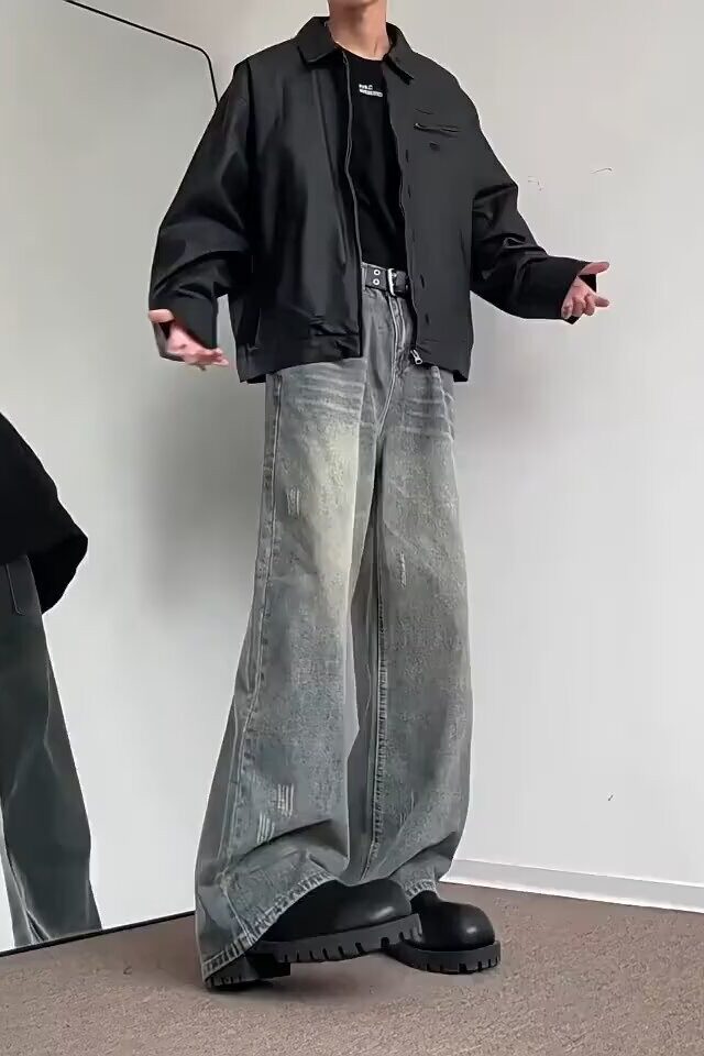 牛仔裤四季款流行牛仔裤气质简约百搭潮流新款ins时尚长裤子潮搭,男装牛仔裤,星座302B