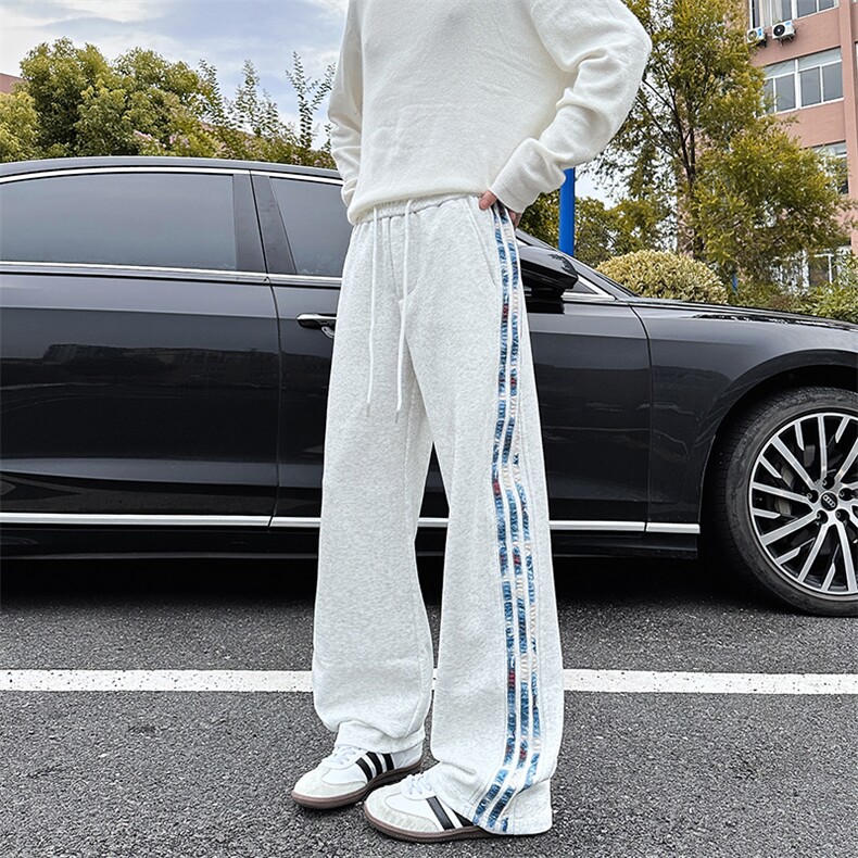 XK60022-P35条纹休闲裤男春秋款潮牌痞帅炸街宽松运动裤青少年,男装休闲裤,电商A178