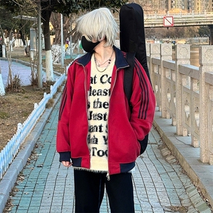 抖音得物高品质26春装美式高街重磅结构拼接织带立领卫衣外套CM42图片