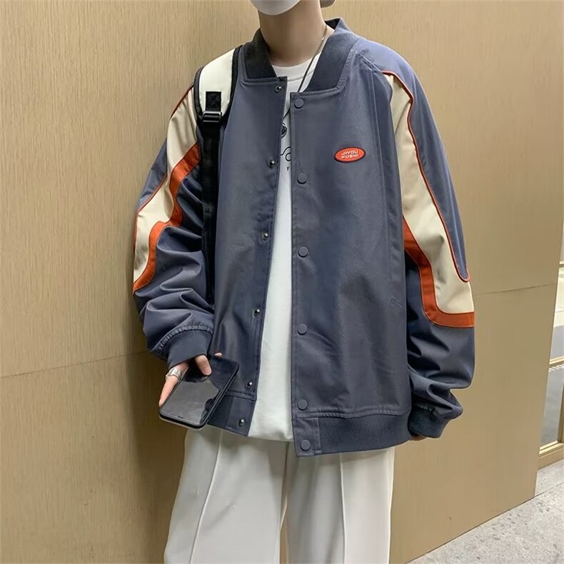2023秋高街棒球服男ins潮牌嘻哈港风潮流学生休闲外套JK011-P60,男装夹克,星座308B-1
