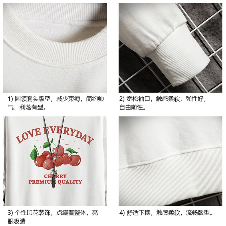 S6325-P28加绒款-P33秋季圆领卫衣男大码韩版宽松长袖外套网格,女装短外套,电商A040A