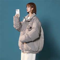 中性凯旋白鸭绒冬季ins潮流印花保暖抽绳立领羽绒服YR216P195K258，男装羽绒服，A247A