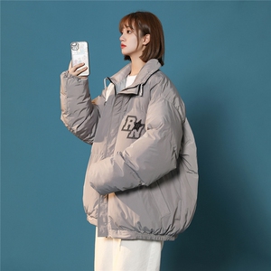 中性凯旋白鸭绒冬季ins潮流印花保暖抽绳立领羽绒服YR216P195K258图片