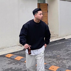 抖音得物高品质二开支持退换26春装美式男宽松曼巴纯色圆领卫衣，男装卫衣，电商A443