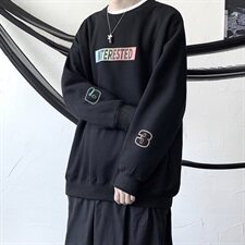 XZ607-1-WY08-P40秋季字母印花卫衣，男装卫衣，星座607-1