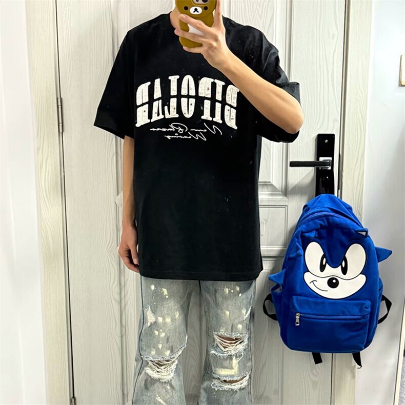 万针全刺绣工艺抖音得物高品质260克重磅纯棉双纱美式高街短袖T恤,男装T恤,电商A486