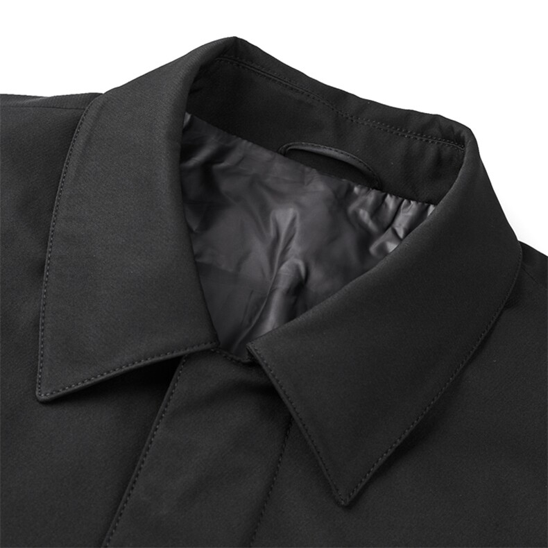 冬季新款翻领中长款羽绒服中年男士爸爸装休闲加厚保暖白鸭绒外套,男装羽绒服,电商B212（原钱塘6029）