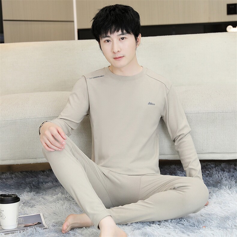 秋冬保暖内衣男士秋衣秋裤圆领加绒加厚棉毛衫套装TZ4325-P50,男装棉衣,星座310B-3