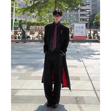 【现货】长款秋冬韩版毛呢大衣宽松高级感外套DY05018P125，男装毛呢大衣，星座1004（原星座815-3）