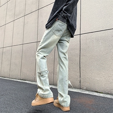 冬季美式ins高街vibe水洗加绒牛仔裤货号加绒K2316P70常规P55，男装牛仔裤，电商A063