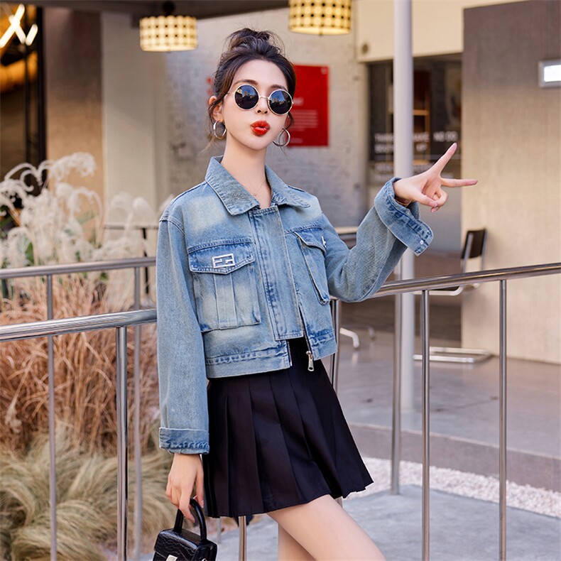 2024年春季新款时尚潮流牛仔外套，女装牛仔外套，依曼迪