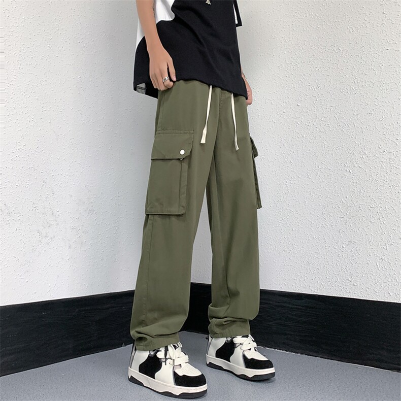 口袋工装裤侧口袋阔腿工装裤子ins休闲裤长裤港风潮K0222-P40,男装休闲裤,星座308B-1