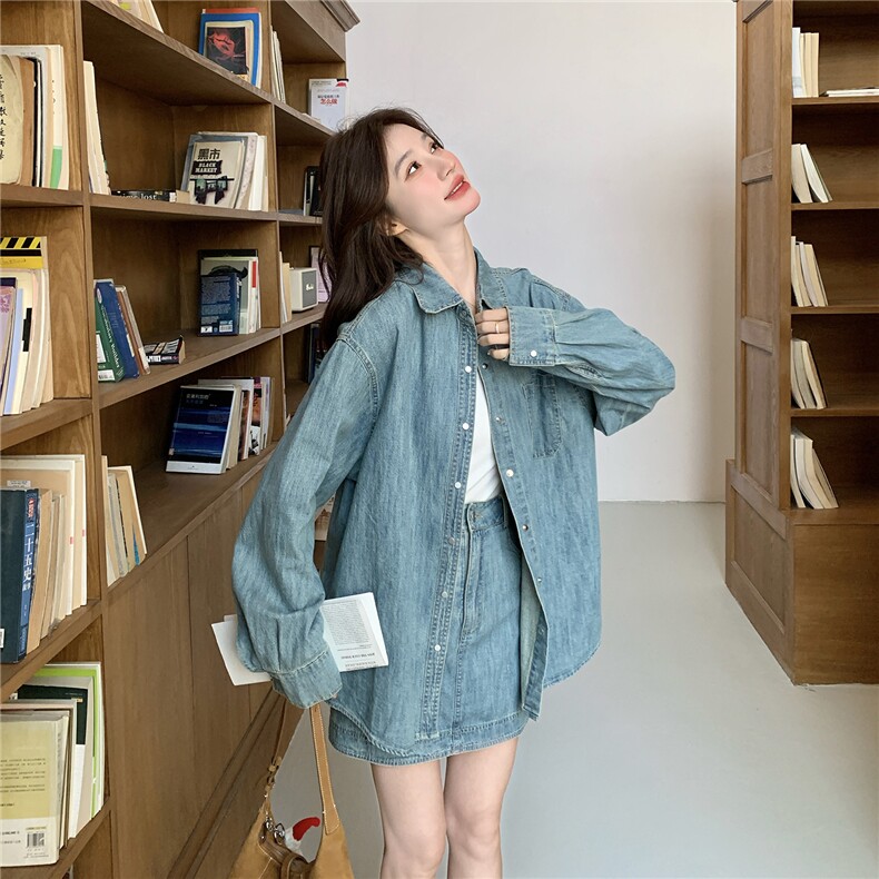 2026春夏复古牛仔休闲套装配腰带P205-K305,女装套装/套裙,网红馆