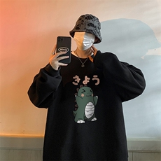 圆领卫衣男大码加厚加绒长袖t恤男S6037-P28加绒款-P33，男装卫衣，电商A040