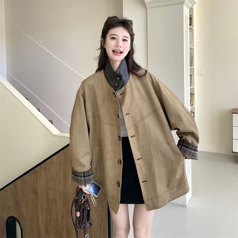 现货2026年新品拼接麂皮外套0757P185K288,女装短外套,2C201